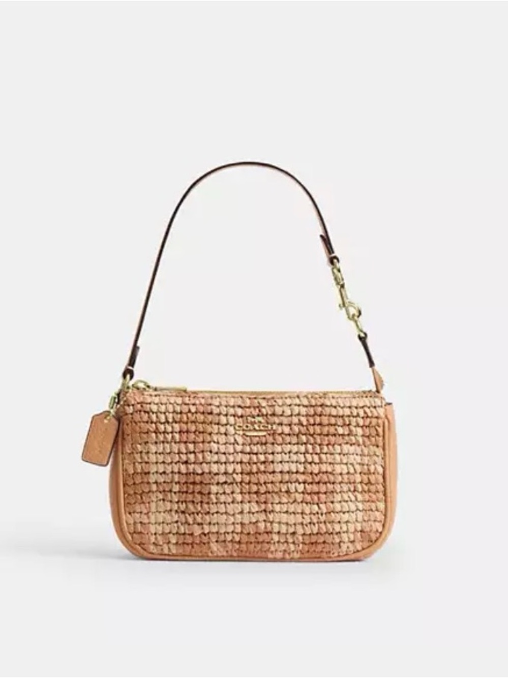 Coach Woven-Style Mini Wristlet in Beige and Cream